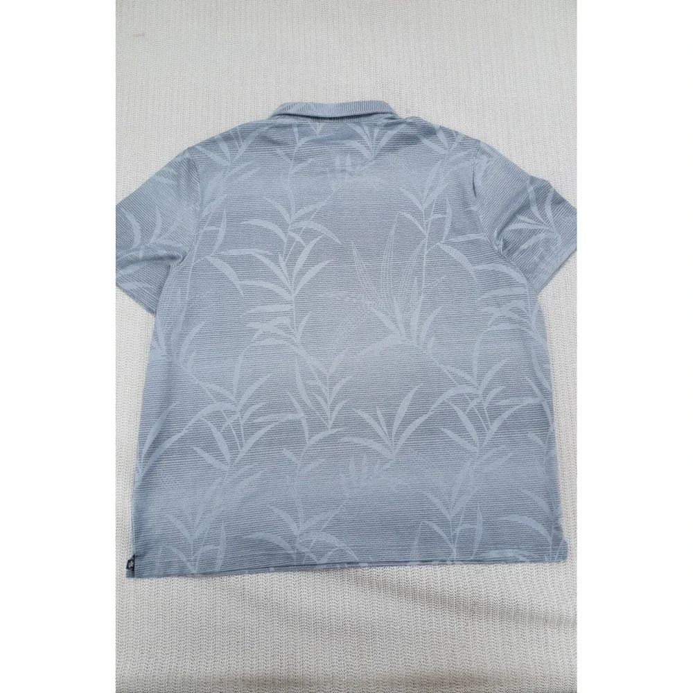 Nat Nast Shirt Mens 2XL XXL Gray Hawaiian Floral Print Short Sleeve Golf Polo